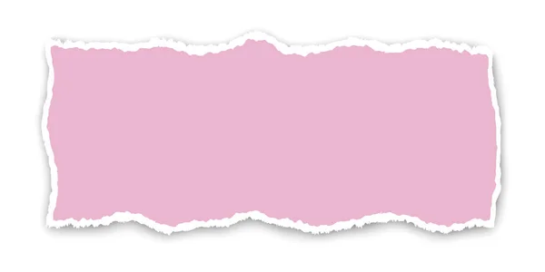 Banner Papel Rasgado Vetor Colorido Rosa Com Bordas Rasgadas Com — Vetor de Stock