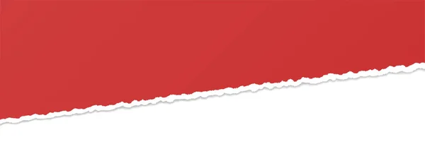 Bannière Papier Déchiré Vectoriel Couleur Rouge Avec Des Bords Arrachés — Image vectorielle