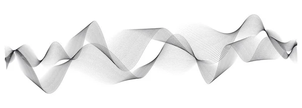 Абстрактная Векторная Иллюстрация Волновых Линий Серого Цвета Векторный Фон — стоковый вектор
