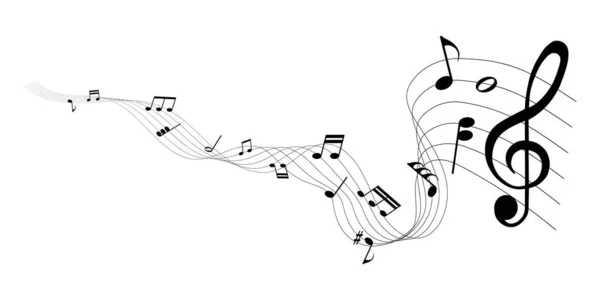 Διανυσματική Απεικόνιση Της Μουσικής Φύλλων Μουσικές Νότες Μελωδία — Διανυσματικό Αρχείο
