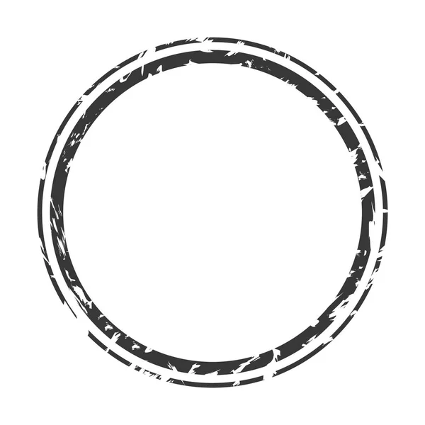 Illustration Vectorielle Couleur Grise Timbre Rond Peint Cadre Bannière — Image vectorielle