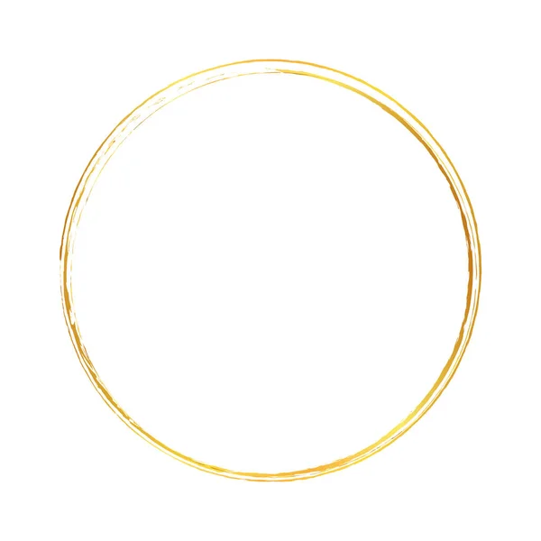Ilustração Vetorial Ouro Colorido Círculo Forma Escova Pintado Banner Frame —  Vetores de Stock