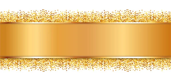 Vektor Illustration Von Goldfarbenen Banner Mit Goldenen Sternen Rahmen — Stockvektor