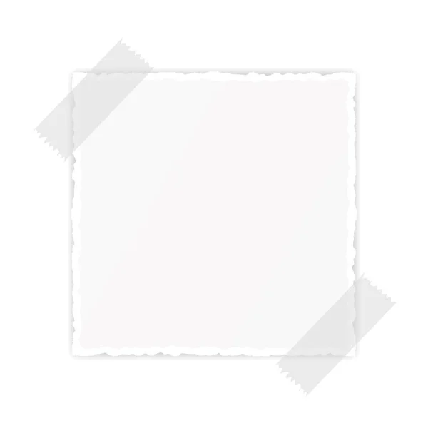 白い色のベクトルは あなたのテキストのためのスペースと縁を裂いた紙のバナー — ストックベクタ
