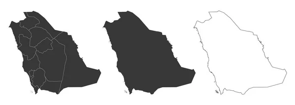 Zestaw Map Arabii Saudyjskiej Ilustracje Wektorowe — Wektor stockowy
