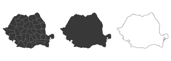 Set Von Karten Von Rumänien Vektorillustrationen — Stockvektor