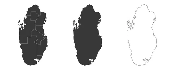 Katar Haritasından Oluşan Bir Set Vektör Çizimleri — Stok Vektör