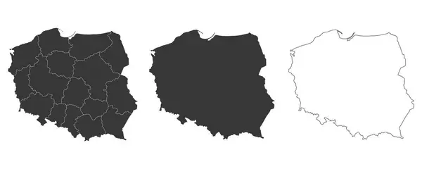 一套3幅波兰地图 矢量图解 — 图库矢量图片