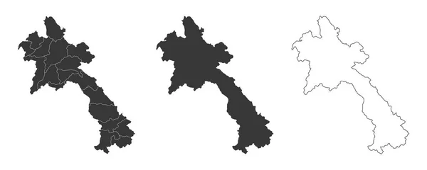 一套3幅老挝地图 矢量图解 — 图库矢量图片