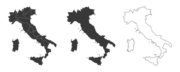 Set Von Karten Von Italien Vektorillustrationen — Stockvektor