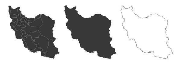 一套3幅伊朗地图 矢量图解 — 图库矢量图片