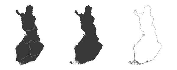 Finlandiya Nın Haritasından Oluşan Bir Set Vektör Çizimleri — Stok Vektör