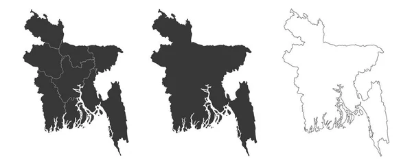 Set Von Karten Von Bangladesch Vektorillustrationen — Stockvektor