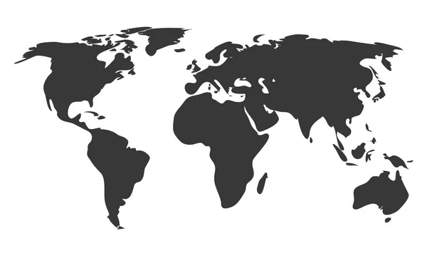 灰色の世界地図のベクトル図 — ストックベクタ