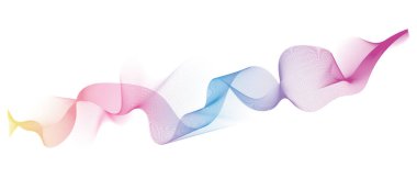 Gökkuşağı renkli dalga çizgilerinin soyut vektör çizimi - vektör arkaplan