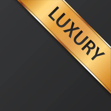 LUXURY - Altın rengi çerçeveli altın köşe şeridi illüstrasyonuName
