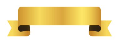 vektör tasarım ögesi - altın renkli kurdele bayrak etiketi