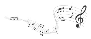 notaların vektör illüstrasyonu - müzik notaları