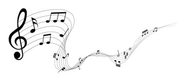 notaların vektör illüstrasyonu - müzik notaları