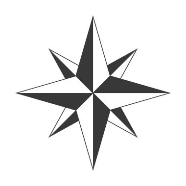 Vektör illüstrasyonu - pusula gül simgesi