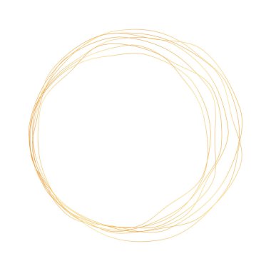 Yuvarlak fırça boyalı pankart çerçevesinin altın renkli çizimi