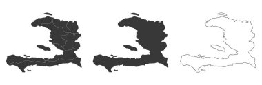 Haiti 'nin 3 haritasından oluşan bir set - vektör çizimleri