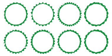 Yeşil renkli ödül pankartlarının vektör illüstrasyonu