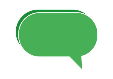 yeşil renkli konuşma balonu simgesi - vektör illüstrasyonu