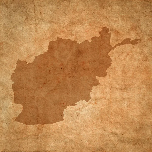 Afghanistan map on old brown grunge paper