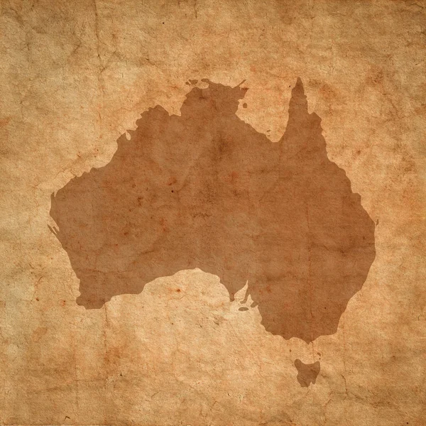 Australia map on old brown grunge paper