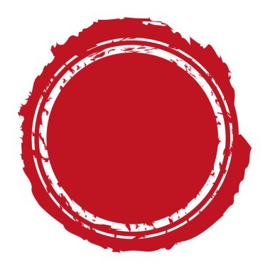 vector illustration of red colored circle shape brush painted banner banner stamp