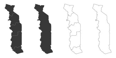 set of 4 maps of Togo - vector illustrations