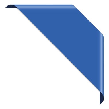 vector illustration of blue corner ribbon banner