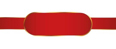 Altın çerçeveli uzun kırmızı kurdele illüstrasyonuName