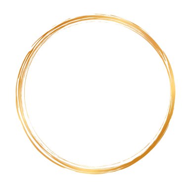 Altın renkli çember şekilli fırçanın vektör illüstrasyonu