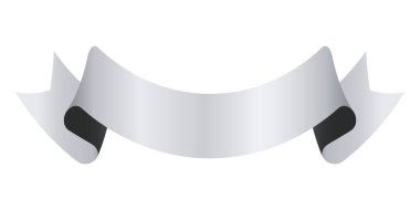 vektör tasarım ögesi - gümüş renkli kurdele bayrak etiketi