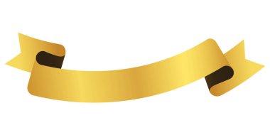 vektör tasarım ögesi - altın renkli kurdele bayrak etiketi