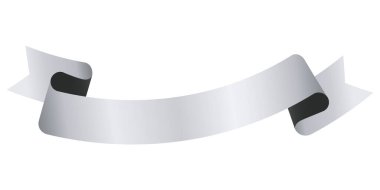 vektör tasarım ögesi - gümüş renkli kurdele bayrak etiketi