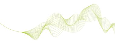 abstract vector illustration of green colored wave lines - vector background