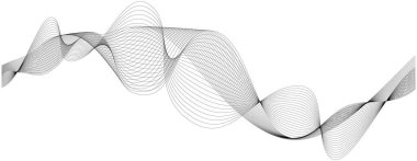 Gri dalga çizgilerinin soyut vektör çizimi - vektör arkaplan
