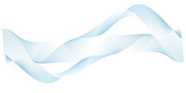 Mavi dalga çizgilerinin soyut vektör çizimi - vektör arkaplan