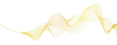 abstract vector illustration of gold colored wave lines - vector background