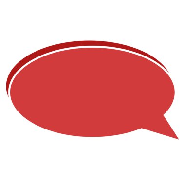 kırmızı renkli konuşma balonu simgesi - vektör illüstrasyonu