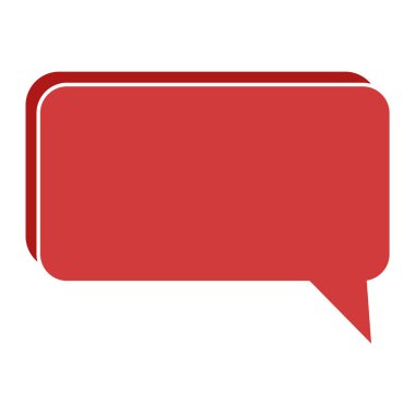 kırmızı renkli konuşma balonu simgesi - vektör illüstrasyonu