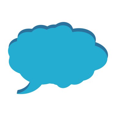 mavi renkli konuşma balonu simgesi - vektör illüstrasyonu