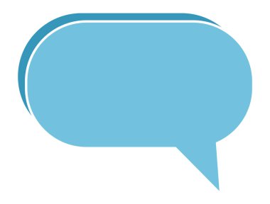 mavi renkli konuşma balonu simgesi - vektör illüstrasyonu