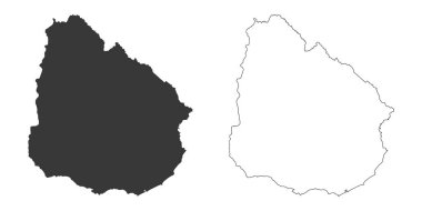 set of maps of Uruguay - vector illustrations