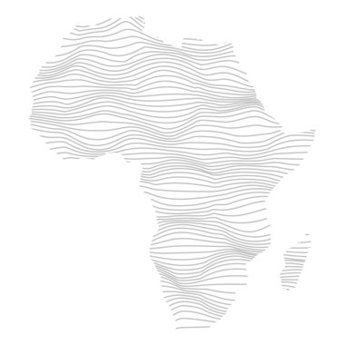 abstract map of Africa - vector illustration of striped gray colored map