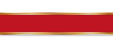 Altın çerçeveli uzun kırmızı kurdele illüstrasyonuName