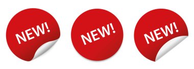 NEW! - red round sticker banners